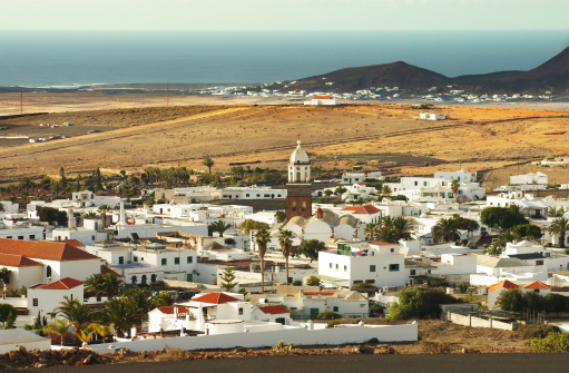 Teguise city view from Mount Guanapay, Lanzarote, Canary Islands