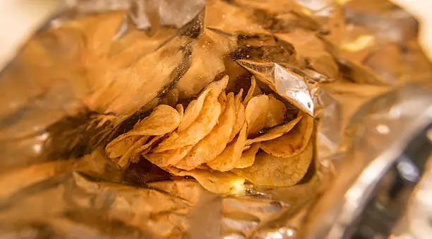 Photo of crisps inside the packet