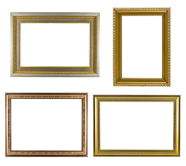 istock Set of golden frame vintage isolated on white background. 478581436