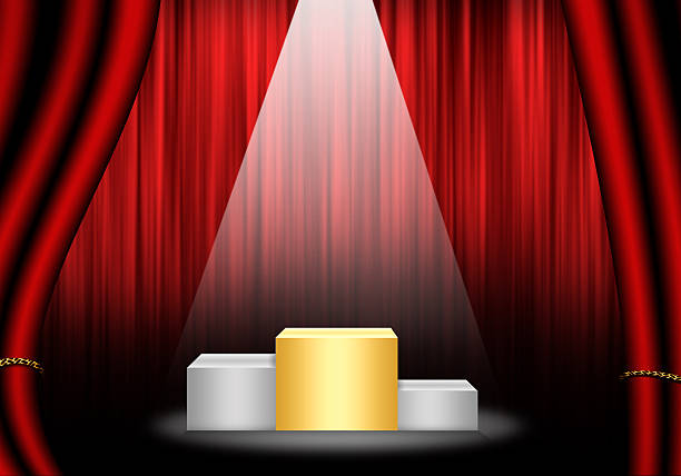 istock Fill object : Flare Stage with red curtain 478581500