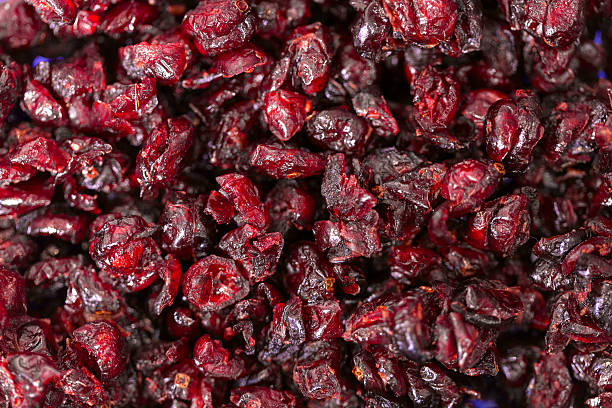 말린 체리. 음식 배경 - dried cherries 뉴스 사진 이미지