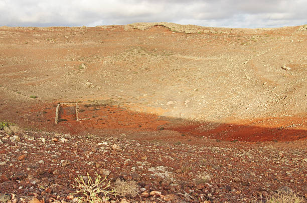 Volcanic crater of Mount Guanapay, Lanzarote, Canary Islands