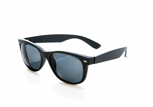 Prescription sunglasses with black, rubber frames stock photo