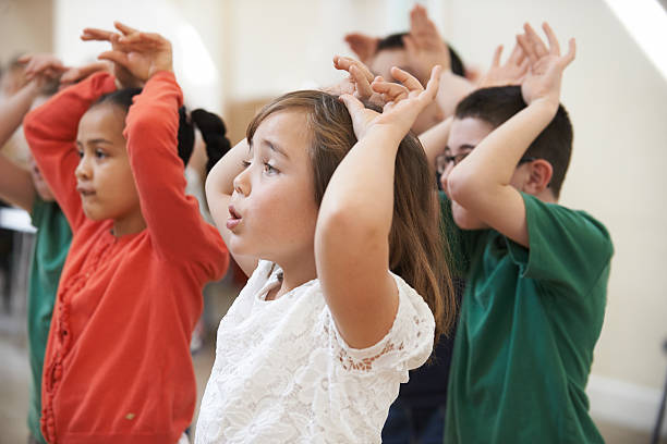 Group Of Children Enjoying Drama Class Together Group Of Children Enjoying Drama Class Together acting performance stock pictures, royalty-free photos & images