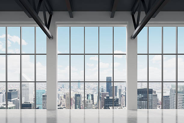 istock Contemporary office space with New York view. 478587134