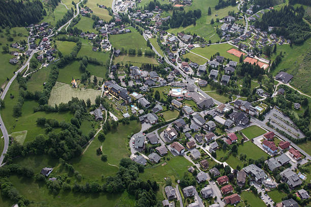 Flightseeing Tour Carinthia Bad Kleinkirchheim Bird's Eye View stock photo