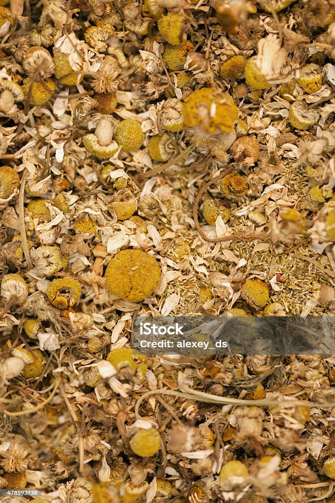 Dried camomile. Background 2015 Stock Photo