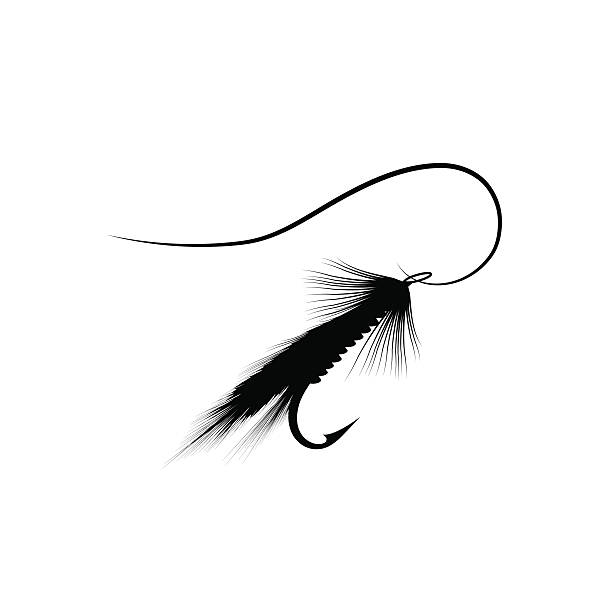 latać połowów lure - fisherman stream fly fishing fishing stock illustrations