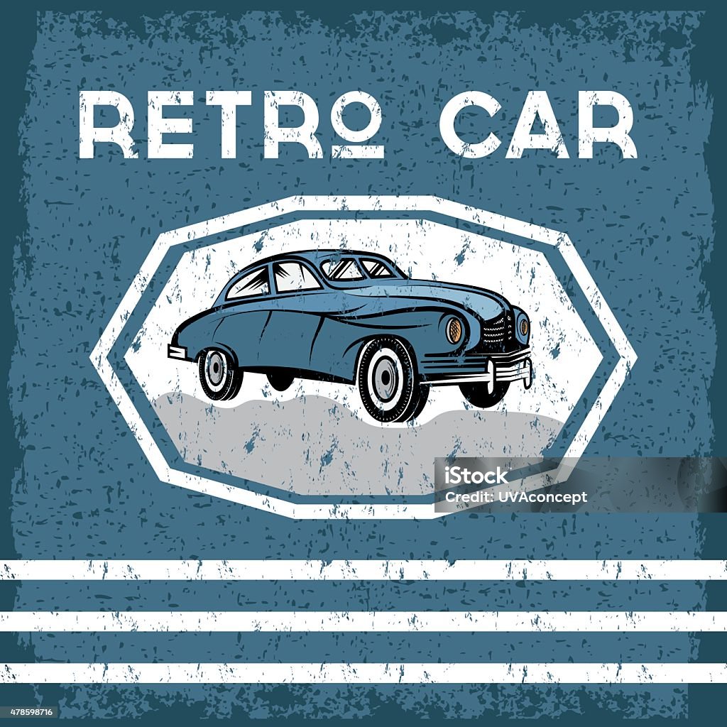 retro sport car old vintage grunge poster Vintage Car stock vector