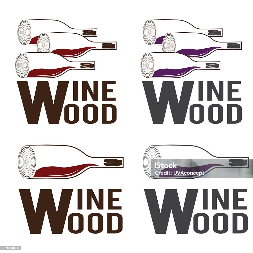 wine wood concept vector design template 2015 stock vector