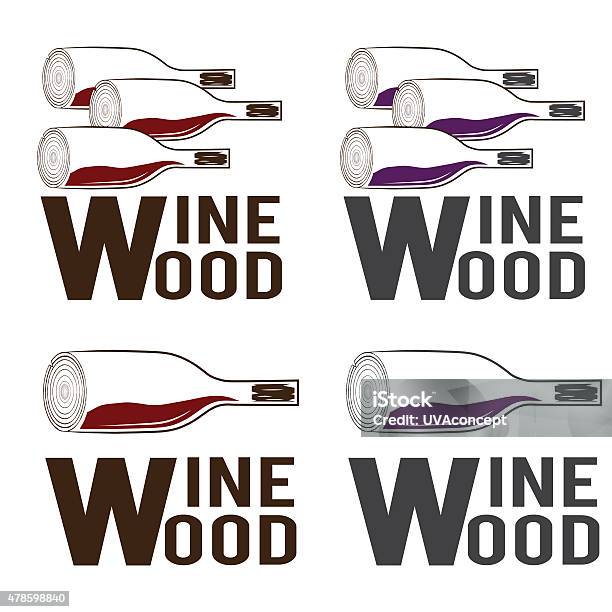 Wine Wood Concept Vector Design Template Stock Illustration - Download Image Now - 2015, Abstract, Alcohol - Drink