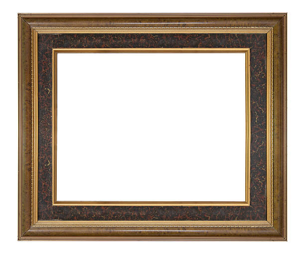 istock Wooden frame modern vintage isolated white background. 478599220