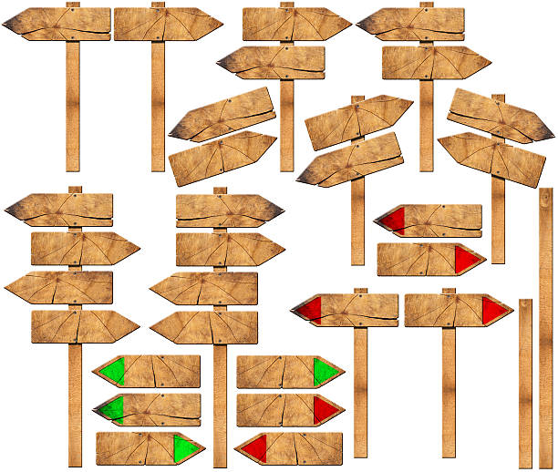 istock Set of Directional Wooden Signs with Pole 478603806