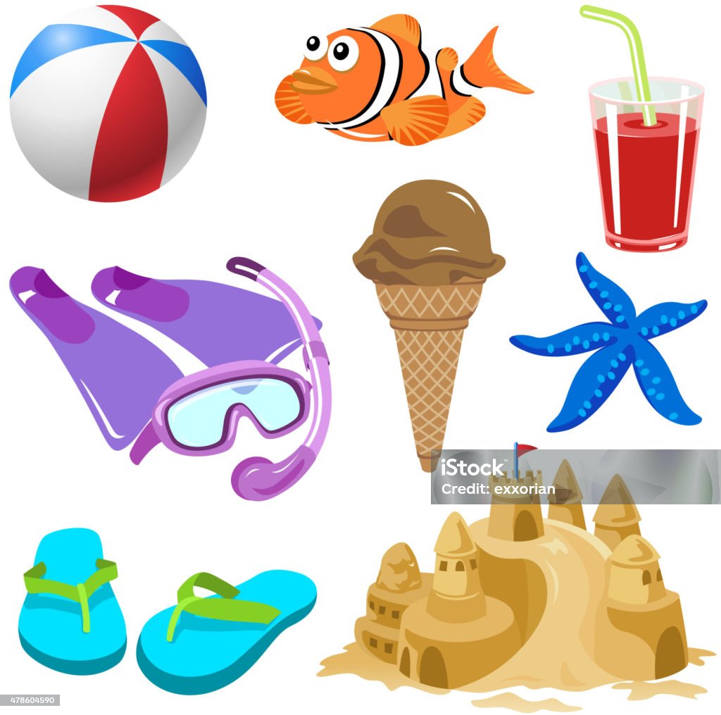 Summer beach design elements Summer beach design elements. 2015 stock vector