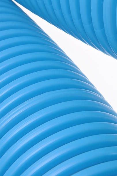 istock Blue curvilinear tubes for industry 478608396