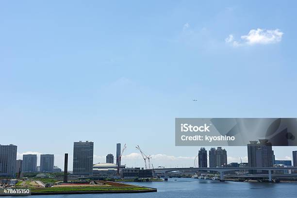 Construction Site With Urban Skyline Against Blue Sky Stock Photo - Download Image Now
