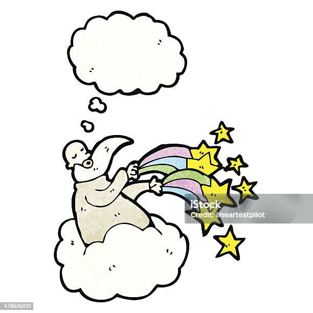 Mulher Deus Na Nuvem - Arte vetorial de stock e mais imagens de Balão de Pensamento - Balão de Pensamento, Clip Art, Contemplação