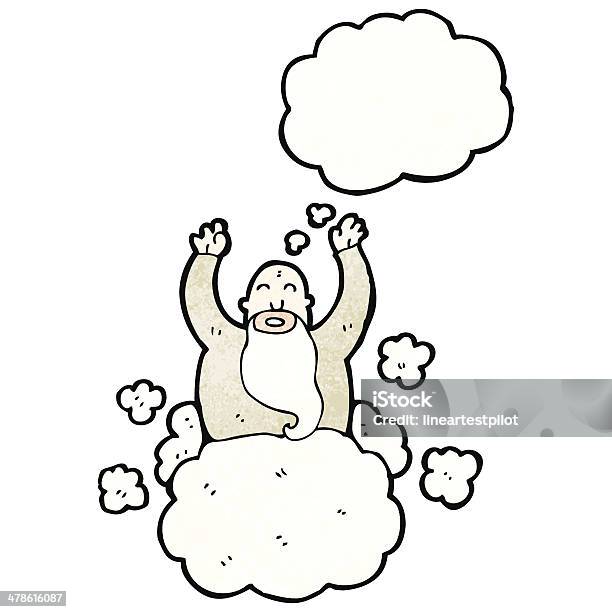 Cartoon God On Cloud Stock Illustration - Download Image Now - Bizarre,  Cheerful, Clip Art - iStock