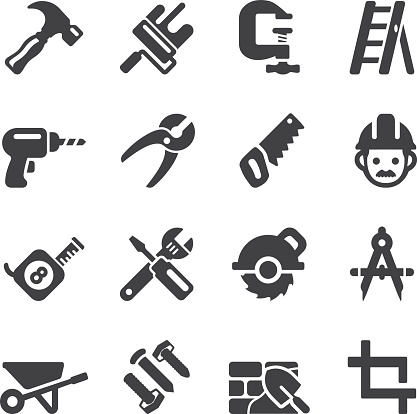 Construction Silhouette icons 