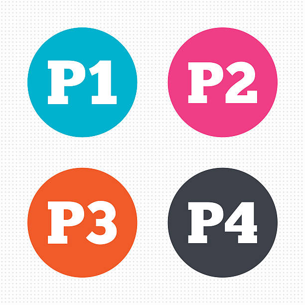 parkplatz-icons. bei der ersten und zweiten etage - p1 stock-grafiken, -clipart, -cartoons und -symbole