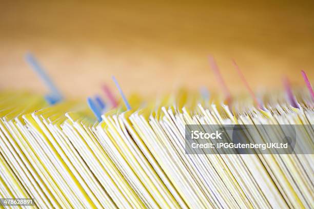 Colour Coded Filing System For Folders Stock Photo - Download Image Now - Abundance, Close-up, Coding