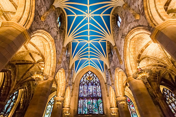 Interiors of Cathedral in Edinburgh Interiors of Cathedral in Edinburgh. royal mile stock pictures, royalty-free photos & images