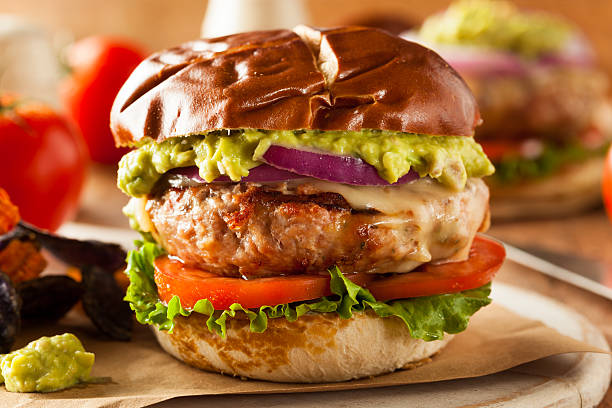 홈메이트 건강한 하띤 버거 - turkey burger 이미지 뉴스 사진 이미지