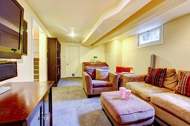 istock Cozy living room with a small window 478630489