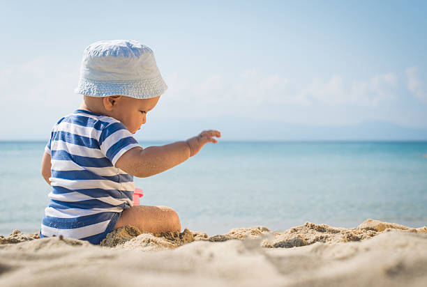 istock The cute baby boy playing on the beach 478630672