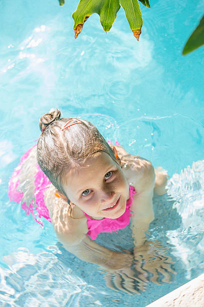 istock Little girl in swimming pool 478631039