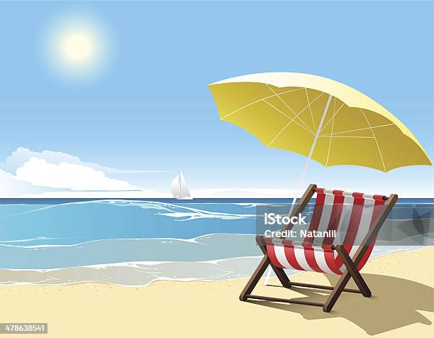 Beach Stock Illustration - Download Image Now - Beach, Summer, Deck Chair