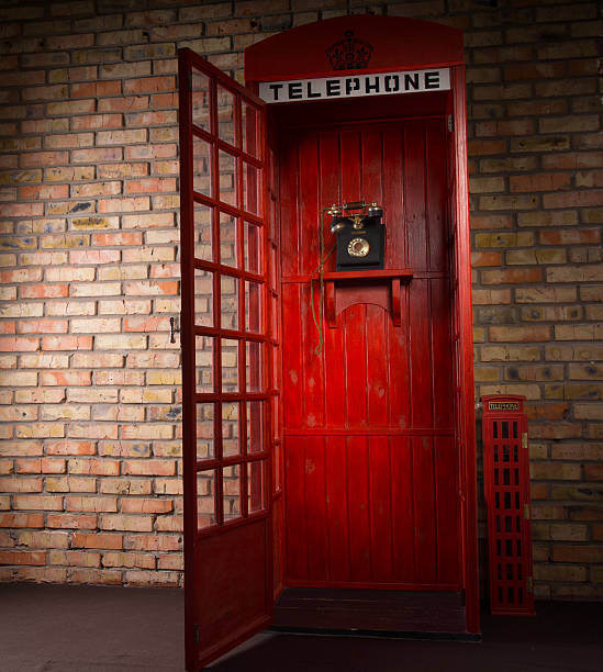 istock Red Public Telephone Booth with Open Door 478638964