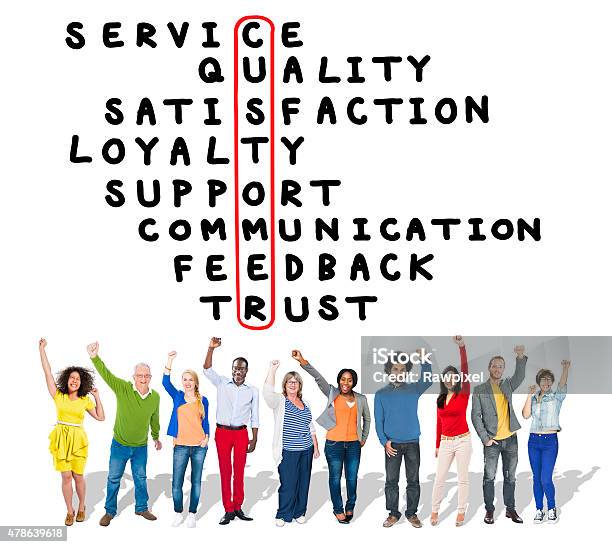 Customer Service Quality Satisfaction Crossword Puzzle Concept Stock Photo - Download Image Now