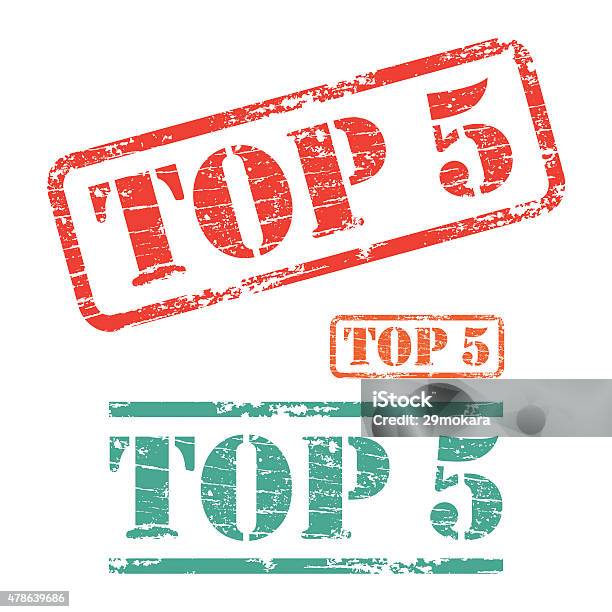 Rubber Stamp Design Top Five Stock Illustration - Download Image Now