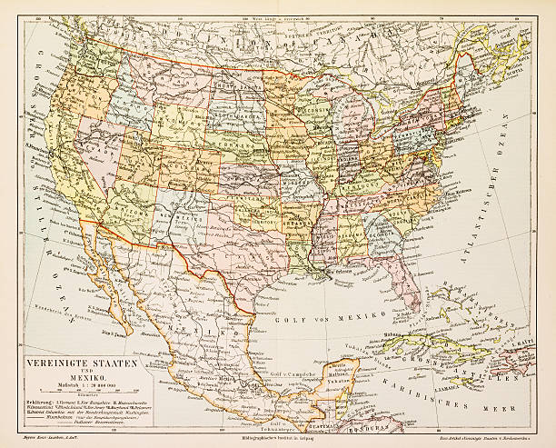 istock Map of United States and Mexico 1897 478640146