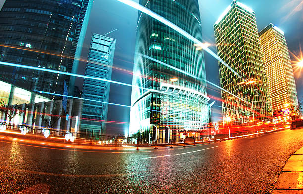 istock light trails on the modern building background in shanghai china 478643791