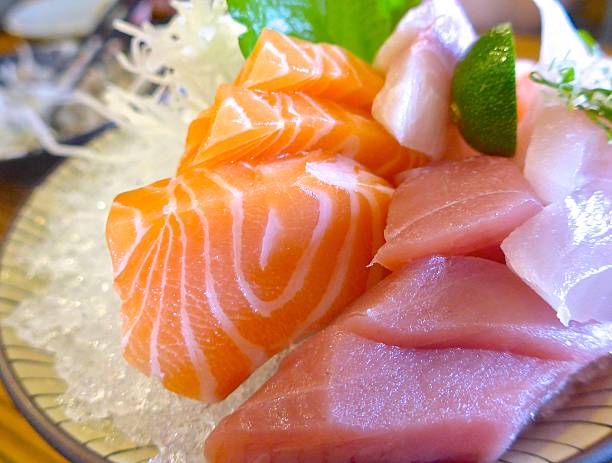 istock Japanese Sashimi with raw fish at restaurant 478646204