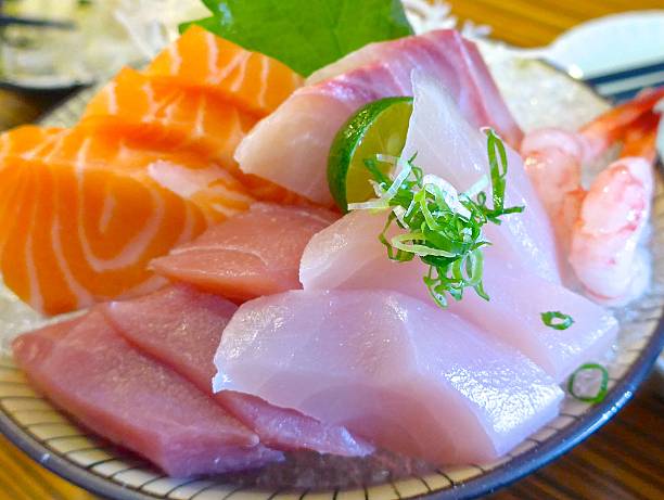 istock Japanese Sashimi with raw fish at restaurant 478646214