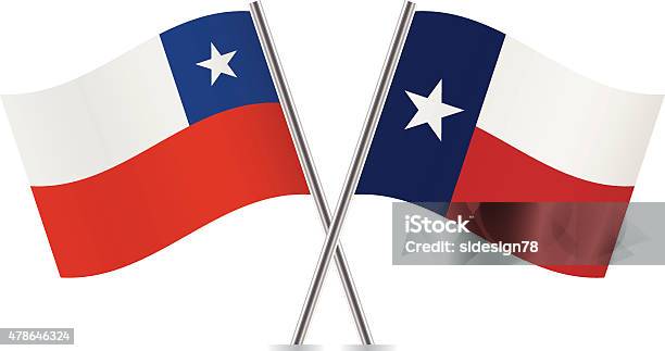 Chile And Texas Flags Vector Stock Illustration - Download Image Now - Texas State Flag, Pole, Vector