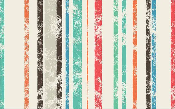 Vector illustration of Retro Scratched Background - Color Lines with Different Width on