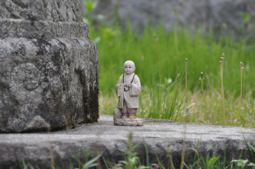 Small Buddha figurine in a Korean temple
