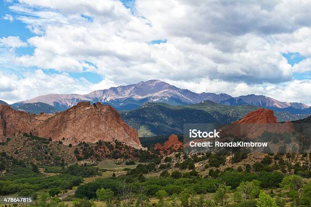 Pikes Peak On A Summer Day Stock Photo - Download Image Now - Pikes Peak National Forest, Colorado Springs, Colorado