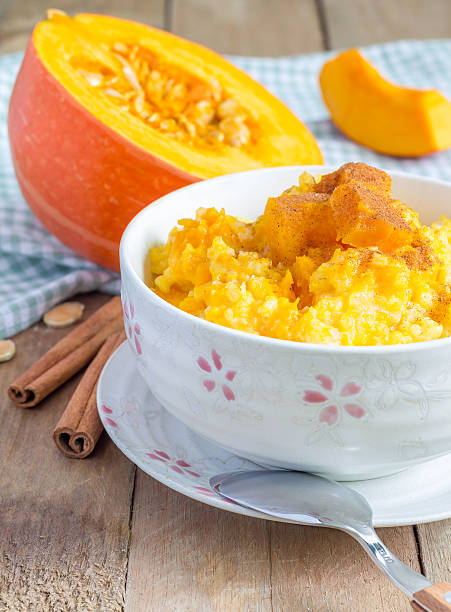 istock Pumpkin porridge with rice, milk and cinnamon 478649348