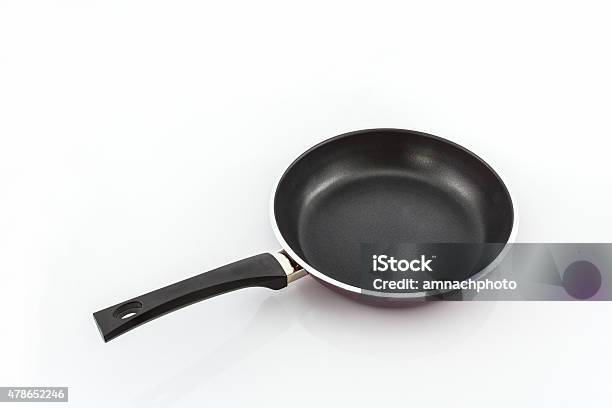 Black Frying Pan With Handle Stock Photo - Download Image Now - 2015, Aluminum, Black Color