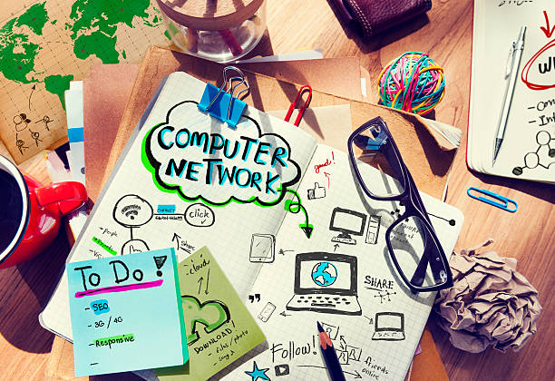 istock Business People's Desk with Computer Network Concept 478655564