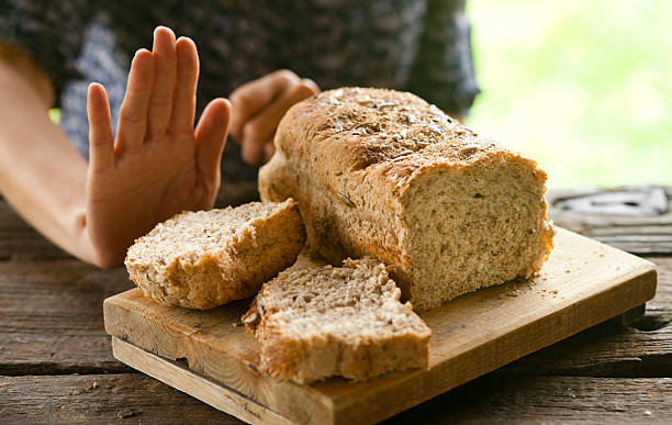No bread, thanks: gluten-free concept stock photo