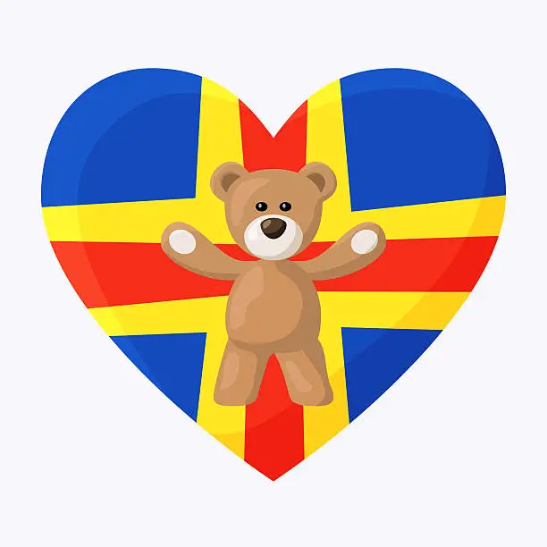 Vector illustration of Aland Teddy Bears