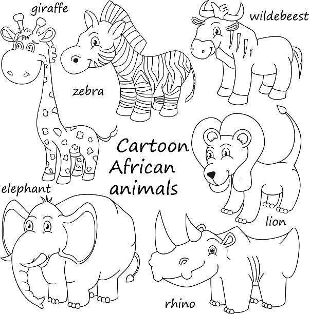 Cartoon Outline African Animals Vector Stock Illustration - Download Image Now - 2015, Africa, Animal - iStock Cartoon Outline African Animals Vector Stock Illustration - Download Image Now - 2015, Africa, Animal - iStock