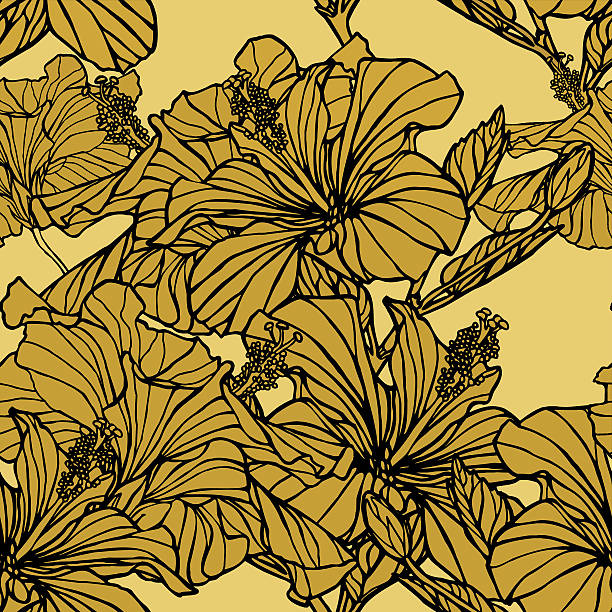 Seamless pattern with floral ornament vector art illustration