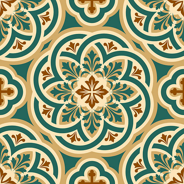 ornament byzantine vector seamless pattern with Byzantine ornament byzantine stock illustrations